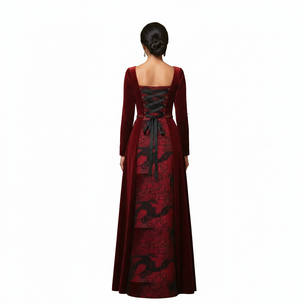 Laced Velour Gown