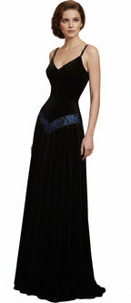 Black Velvet Medieval Maxi Dress