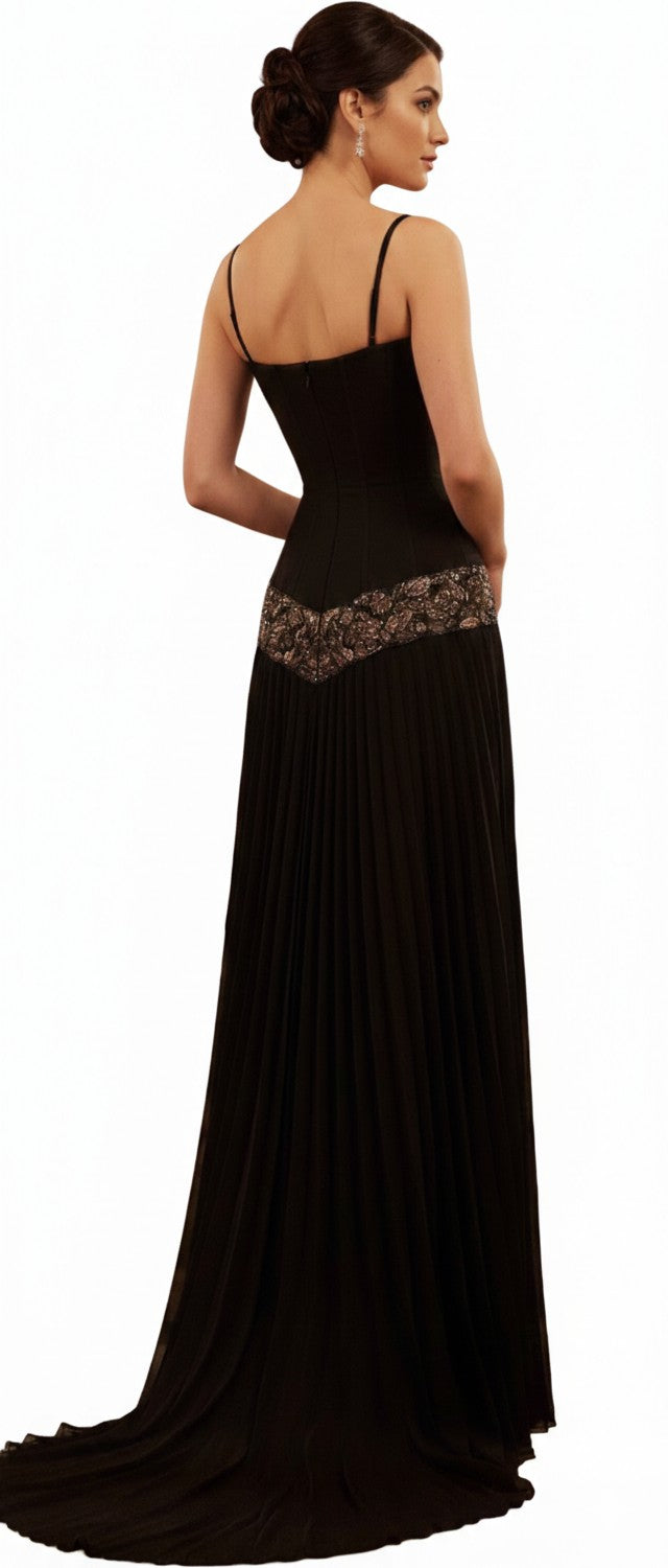 Black Velvet Medieval Maxi Dress