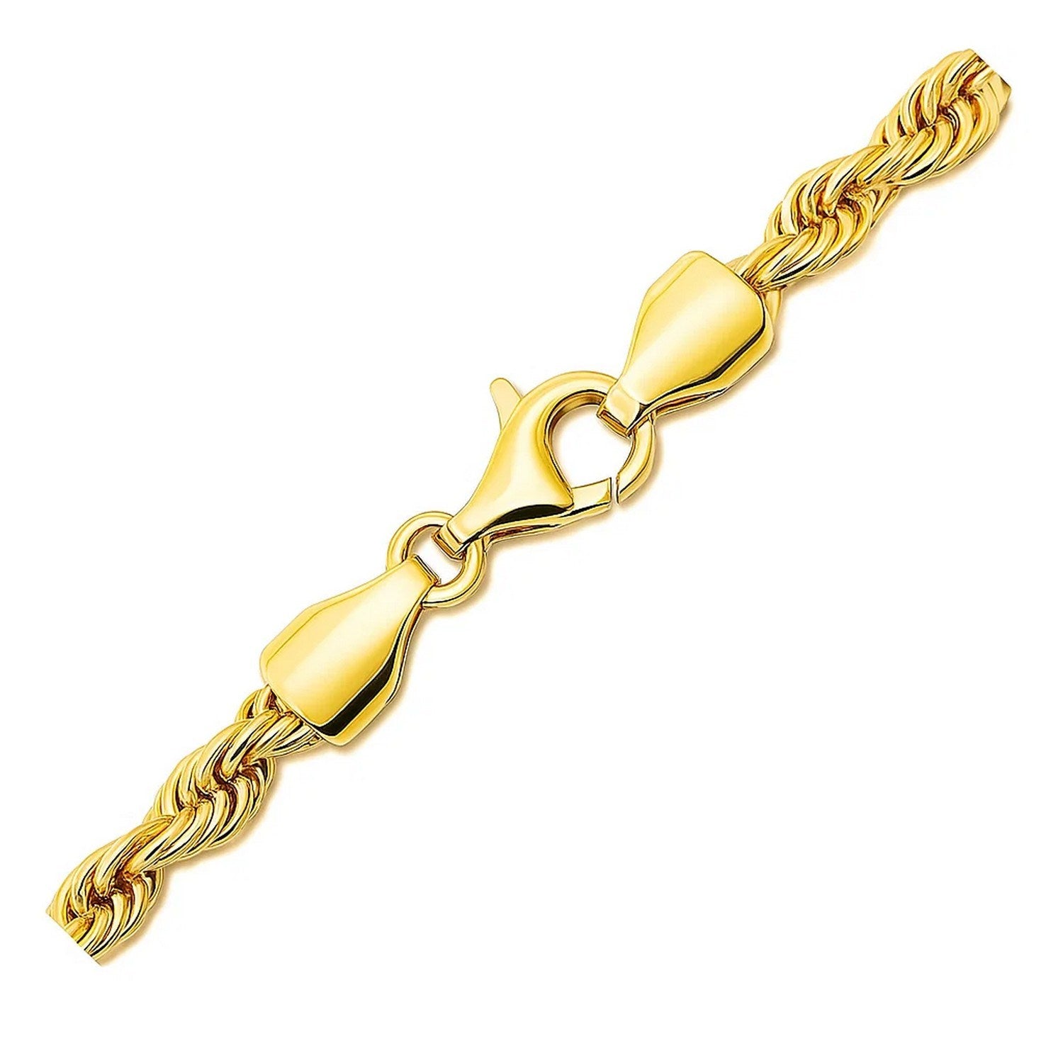 14k Yellow Gold Solid Diamond Cut Rope Chain (5.00 mm)