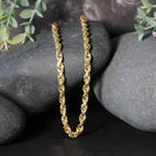 14k Yellow Gold Solid Diamond Cut Rope Chain (5.00 mm)