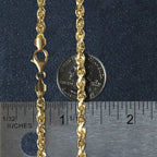 14k Yellow Gold Solid Diamond Cut Rope Chain (5.00 mm)