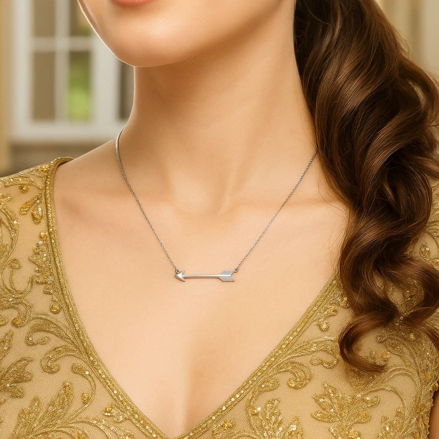 Necklace with Arrow in 925 Sterling Silver