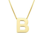 14K Yellow Gold Yours Truly Block Letter Initial B Necklace