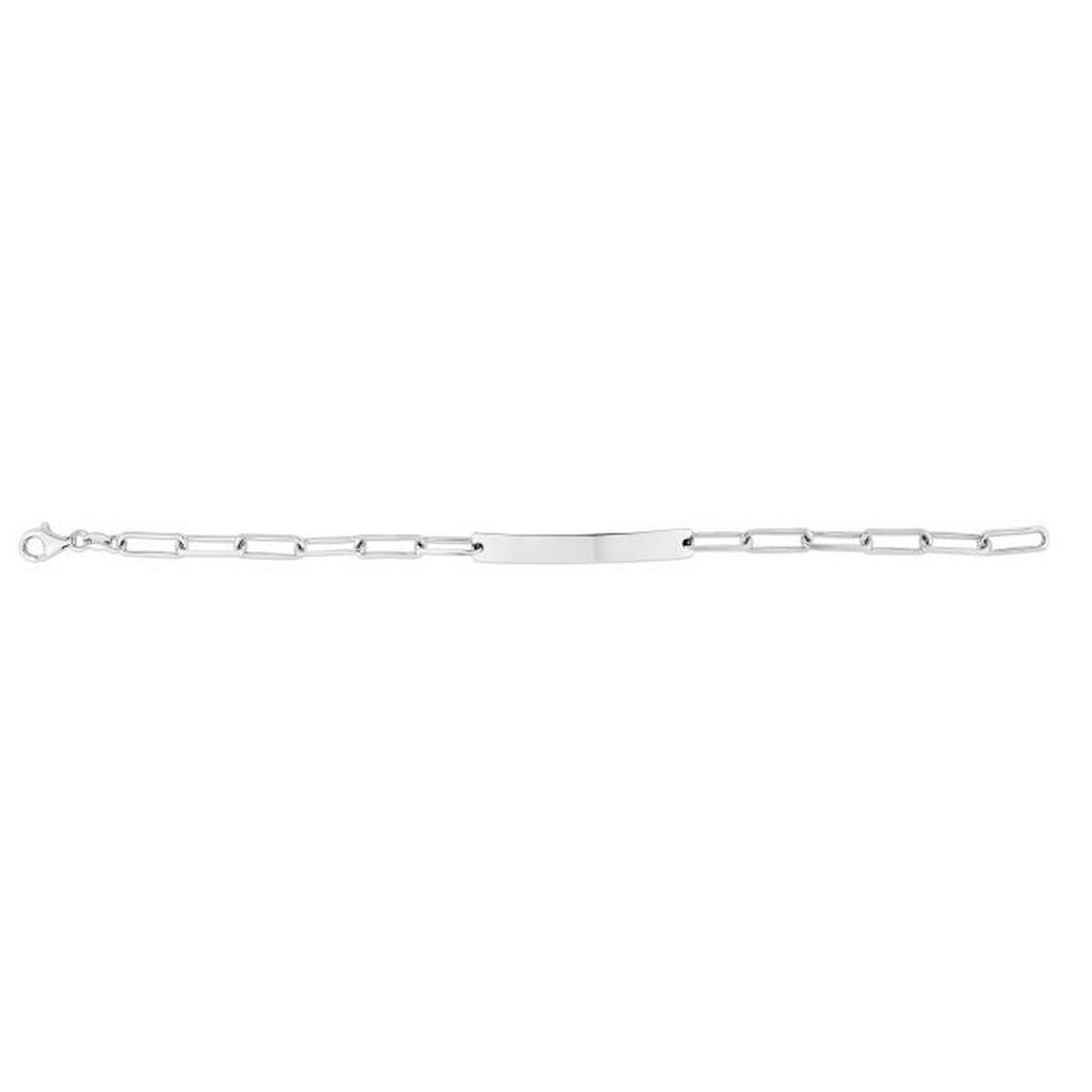 Silver ID Bar Paperclip Bracelet