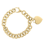 Heart Tag with Rolo Link Bracelet in 14K Yellow Gold (11.40 mm)