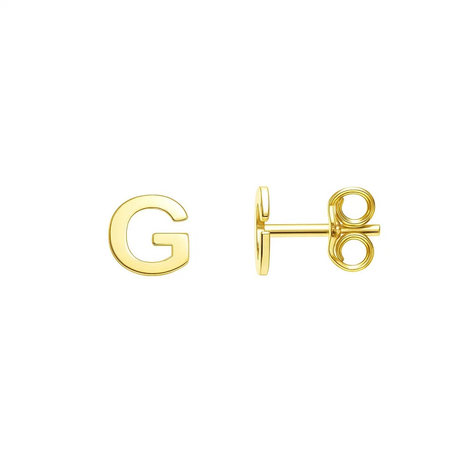 14K Yellow Gold Yours Truly Initial G Stud Earrings