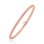 14k Rose Gold Fancy Weave Motif Bangle (3.40 mm)