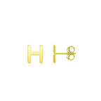 14K Yellow Gold Yours Truly Initial H Stud Earrings