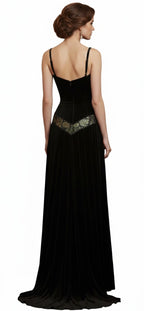 Black Velvet Medieval Maxi Dress