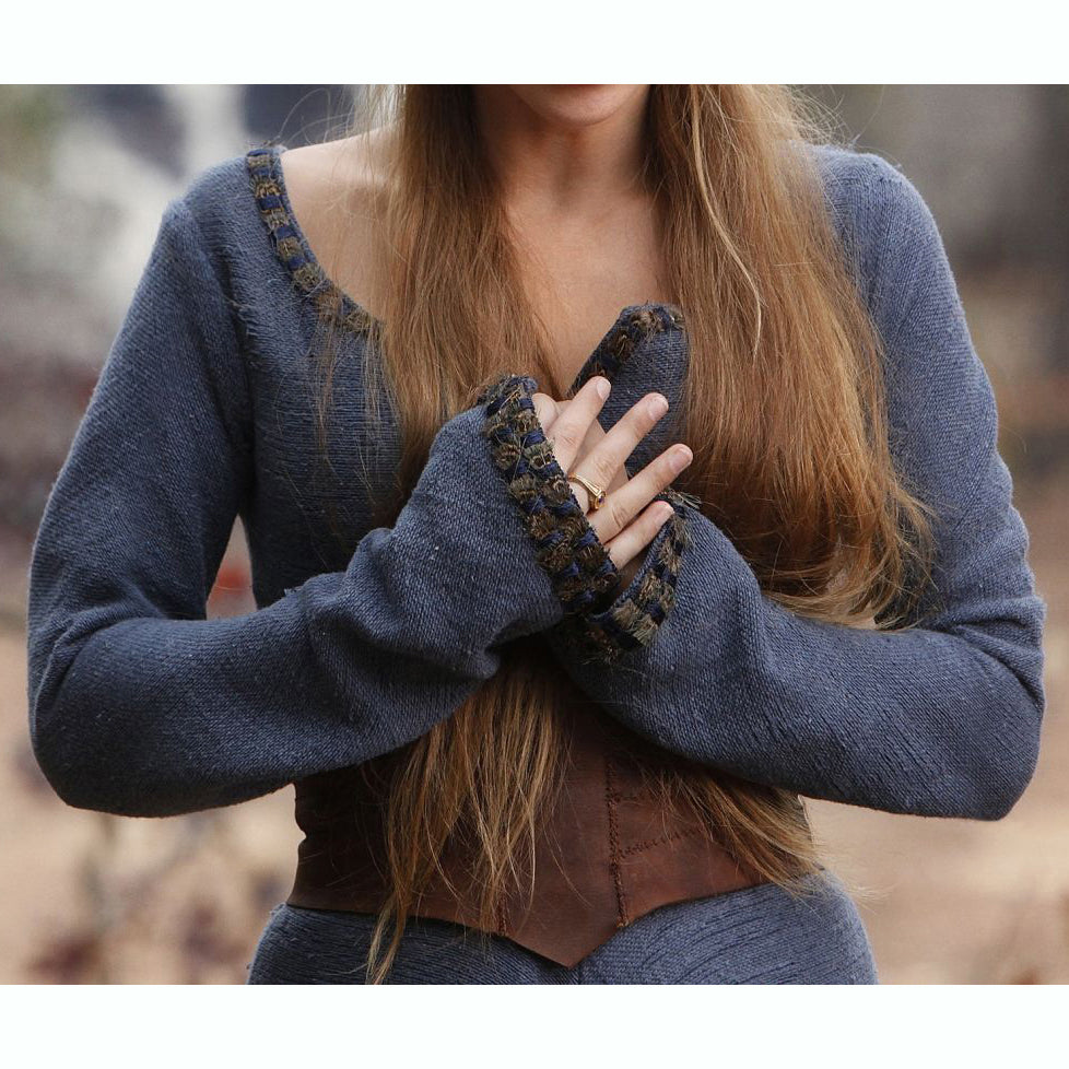 Vampire Diaries Rebekah Blue Wool Dress with Cincher